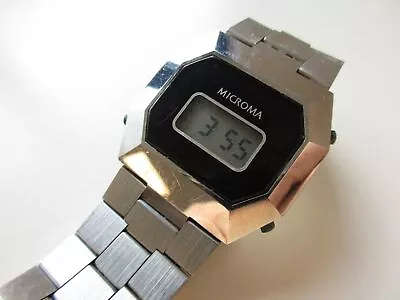 Microma Vintage 1970's LCD Watch - Running - Light Needs Repair • $39.99