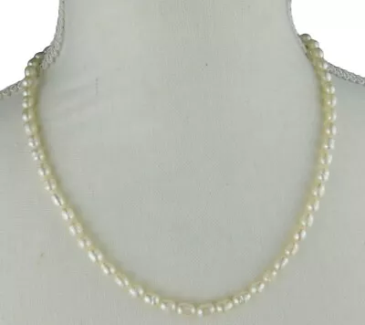 Vintage Artisan White Pearl Necklace 18  L Approx 0.5 Mm Baroque Shaped Pearls  • $14.99