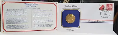 The Presidential Medals Cover Collection Woodrow Wilson 28th President Stamp • $6.43