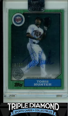 2022 Clearly Authentic Torii Hunter Autograph Auto Green #63/99 N839 • $1.50