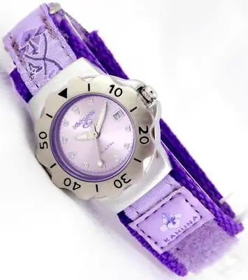 £18.99 • Buy Kahuna Girl's Or Women's Lilac Dial Flower Pattern Nylon Strap Watch -ak009