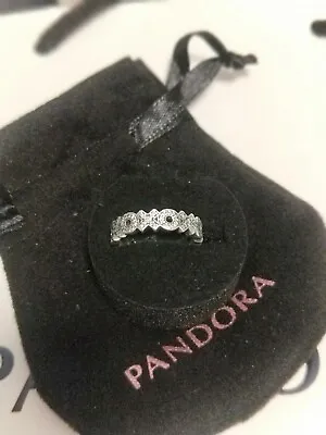 $65 • Buy Pandora Sparkling Hugs And Kisses XOXO CZ Ring Size 52 ALE 925 Sterling Silver