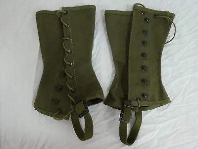 US Army WW2 Women's Canvas Leggings Gaiters SZ 2 Tweedie Footwear Corp. 2-9-45 • $59.99