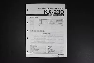 Yamaha KX-230 Stereo Cassette Deck Service Manual - Genuine Original • $19.99