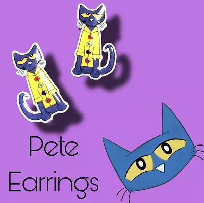 P E T E T H E C A T Children’s Book Modern Cartoon Stud Earrings • $12