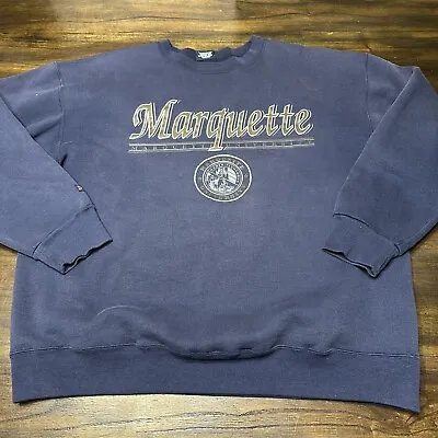 Vintage 90s Marquette Warriors NCAA Crewneck Sweatshirt Jansport Size XXL • $49.99