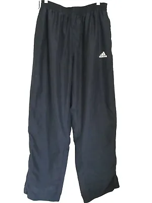 Vtg Adidas Windbreaker Mesh Lined Wind Track Gym Pants Navy Blue Mens Large ~~#2 • $19.99