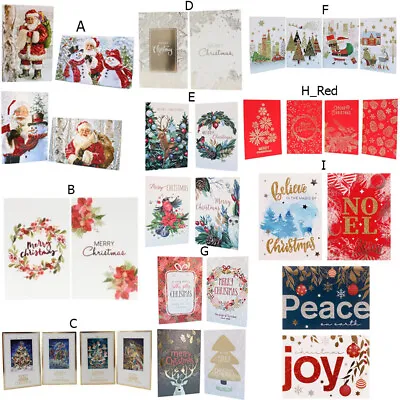 16x Christmas Greeting Cards & Envelopes Glitter Foil Xmas Bulk Pack 11x17.5cm • $9.95