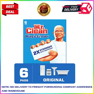 Mr. Clean Magic Eraser Original Cleaning Pads With Durafoam White 6 Count • $7.75