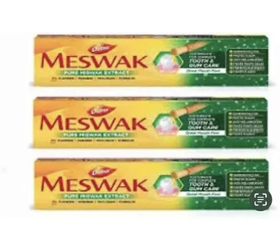 3 X 200g = 600g DABUR HERBAL MESWAK MISWAK TOOTHPASTE 3 PACK X 200g.   • £13.99