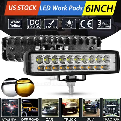 6  LED Work Light Bar Lamp Slim Spot Flood Offroad Driving Fog For Jeep SUV UTV • $9.41