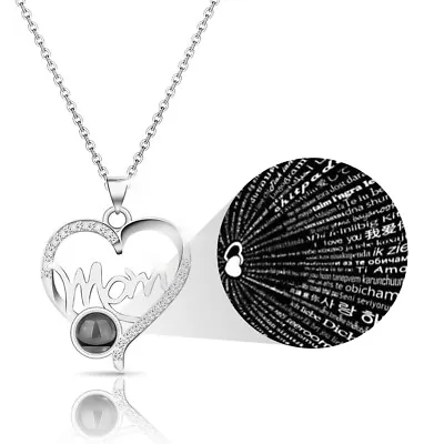 Projection Necklace 100 Languages ​​I Love You HeartPendant Valentine's Day Gift • $9.99