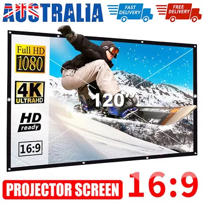 $21.95 • Buy 120inch Foldable Projector Screen 16:9 Outdoor Home Theatre HD TV Projection 3D
