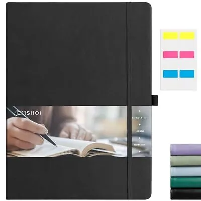 EMSHOI A4 Lined Journal Hardcover Notebook - 192 Pages 8.5 X Lined Black • $25.96