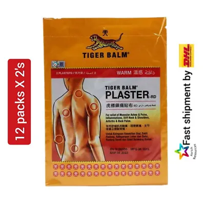 (12 Packs X2's) TIGER BALM Warm Patch Medicated Plaster Relief Muscle Pain Stiff • $89.90