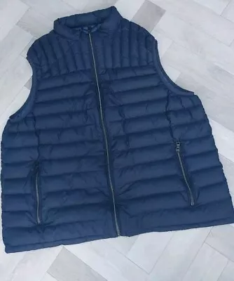 M&S Marks And Spencer Down Filled Gilet Full Zip Hooded Blue Size XXL • $23.64