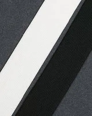  Black/ White Flat Elastic 8 10 12 20 25 38 Mm. 1/2  3/4  1  1.5 .inch X Metres • £1.89