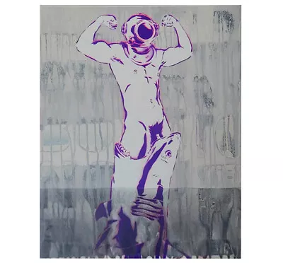 Male Figurative Art Hot Guy Painting Queer Art Pinup Art Graffiti Painting • $69