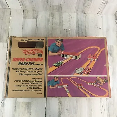 Hot Wheels Super Charger Race Set Vtg 1968 Box Mattel No Cars AS IS • $99.99