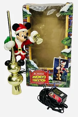 Mickey Mouse Animated Tree Topper Mr. Christmas Disney + Box -WORKS! SEE VIDEO • $74.99