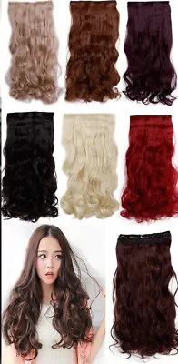 KOKO 16 Inch One Piece CURLY Clip In Hair Extensions Weft Heat Resistant 1 Piece • £10.99