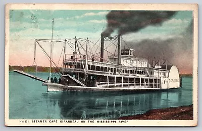 Steamer Cape Girardeau Missouri On The Mississippi River Fred Harvey 1932 PC • $19.95