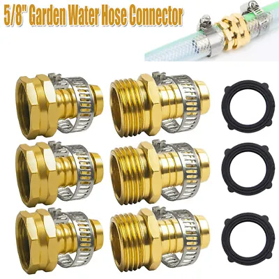 5/8  Garden Hose Repair Connector Hose Fitting End Mender Repair Kit With Clam • $7.59