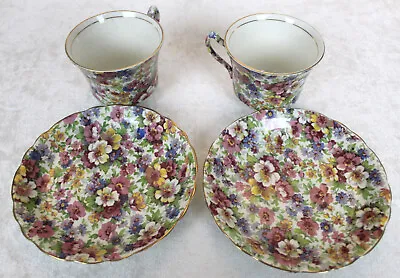 £24.99 • Buy Two James Kent Du Barry Chintz Pottery Decorative Cup & Saucers