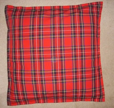 Christmas TARTAN Cushion Cover Decoration RED 16x16  Made In The UK 100% Cotton • £5.50