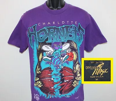 90s Charlotte Hornets Vtg T-shirt Pure Magic Johnson T’s Cotton NBA Basketball • $89.99