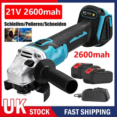 21V Cordless Angle Grinder Brushless 125mm With Battery & Charger & 9*Disc Kit • £43.95