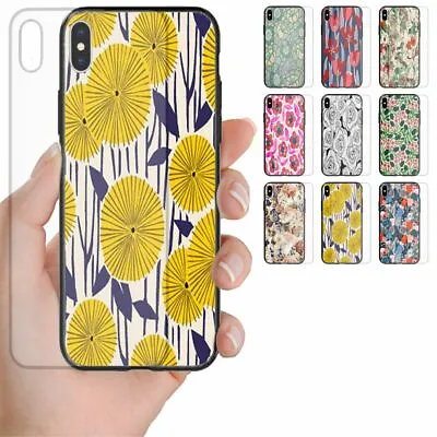 For Samsung Series Floral Theme Pattern Tempered Glass Phone Back Case Cover #1 • $14.98