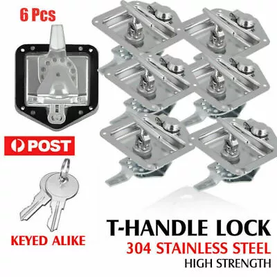 AU 6X Folding T Handle Lock Latch Trailer Truck Paddle Tool Box Stainless Steel • $77.88