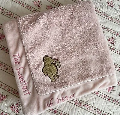 Disney Classic Pooh Pink Winnie The Pooh The Sweetest Of Dreams Baby Blanket! • $24.99