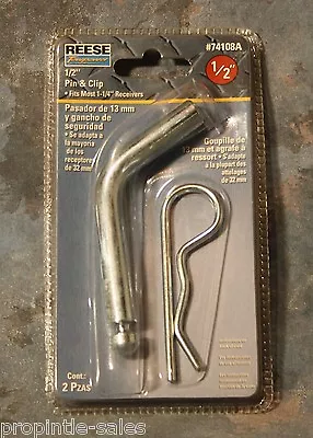 REESE 1/2  PIN & CLIP For 1 -1/4  Receiver Hitch ~ MODEL #74108A ~ New • $7