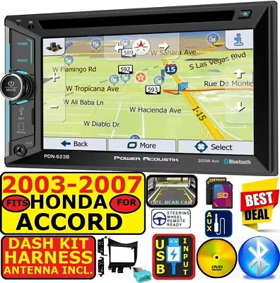 Fits 03-07 Honda Accord Cd/dvd/usb Gps Navigation Bluetooth Car Stereo Radio Pgk • $488.95