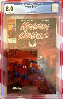 Maximum Carnage  #1 Acclaim/marvel Promo 1994 Cgc 8.0  Wp • £200