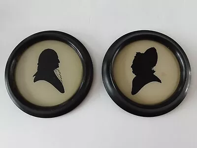 VTG C &A Richards Round Framed Silhouettes George & Martha Washington Boston MA • $25