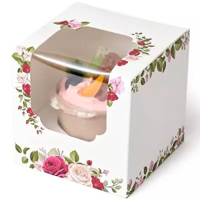 Individual Cupcake Boxes Roses Floral 50 Pcs Mother's Day Flower Gift Boxes Cupc • $34.80