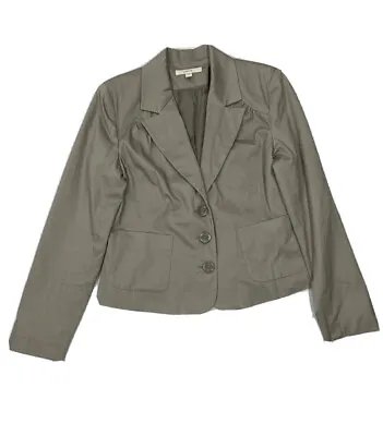 Merona Womens Medium Gray Blazer Three Button Long Sleeve Business Casual Jacket • $7.99