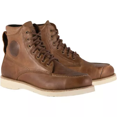 ALPINESTARS OSCAR MONTY Vintage-Look Leather Motorcycle Boots (Brown) US 6.5 • $80.55