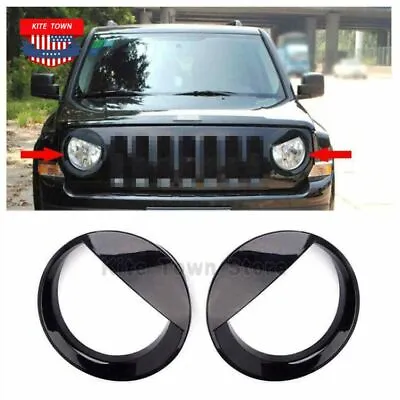 $25.59 • Buy 2X Front Angry Eyes Style Light Headlight Trim Cover For Jeep Patriot 2011-2017