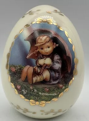 M J Hummel  Porcelain Egg Collection Umbrella Girl Danbury Mint 1993 • $20.37