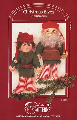 Christmas Elves 6  Ornaments Pattern Soft Sculpture With Iron-on Face Transfers • $9.99