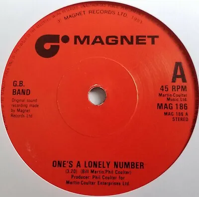 G.B. Band - One's A Lonely Number - 7  Vinyl Single • $4.96