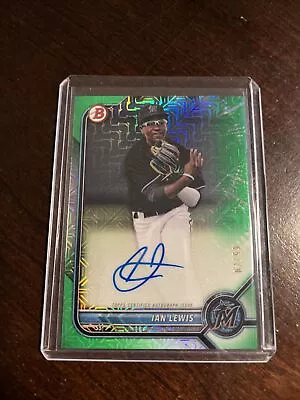 2022 Bowman Chrome Ian Lewis Mega Box Mojo Green Refractor #BCMA-IL Auto /99 • $2.50