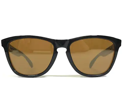 Oakley Sunglasses Frogskins 03-223 Polished Black Round Square Brown Lenses • $99.99