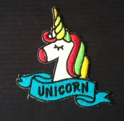 Unicorn I Believe Mythical Horse Girls Rainbow Badge Iron Sew On Patch Crest • £3.19