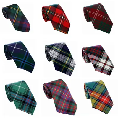 Gents Scottish Clan Ties Available In Various Tartans Made In Scotland • £36.99