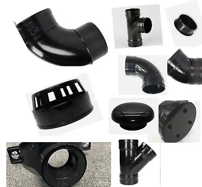 Solvent Weld ABS Black Waste Pipe Fittings Soil 110mm Glue 4'' Soil Stack Stench • £7.49